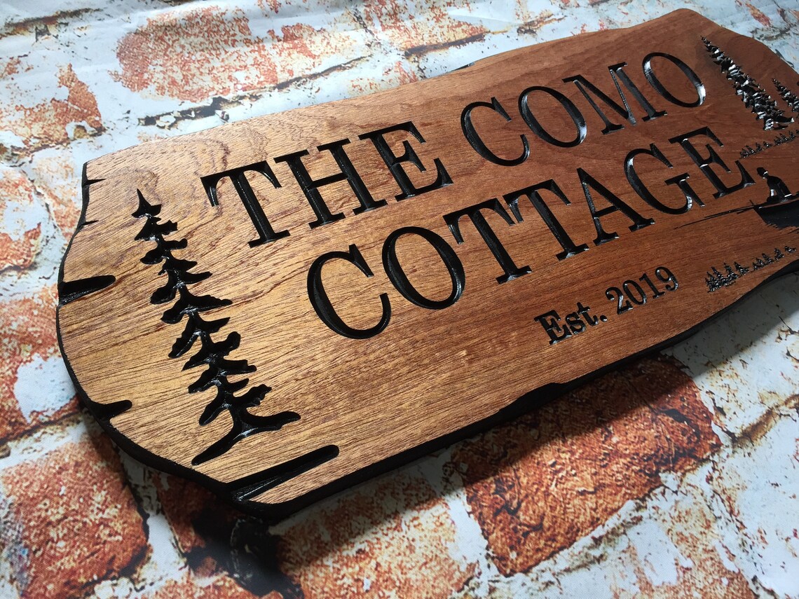 Custom Lake House Signs Carved Wood Signs Outdoor Wooden Etsy