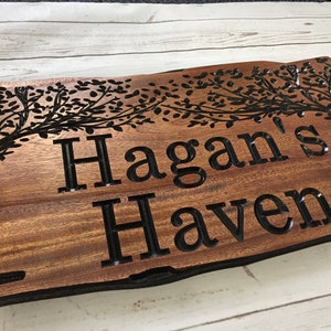 Custom Wood Signs, Outdoor Wooden Sign, Personalized Sign, Carved Wood Signs, Wooden Name Signs, Camping Signs, Treehouse, Benchmark Signs image 1