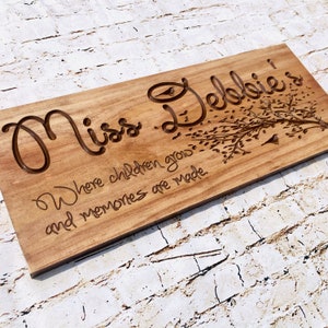 Personalized Wooden Sign for daycare provider, Engraved thank-you gift for teacher appreciation, custom childcare providers plaque