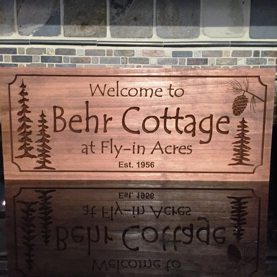 Wood Sign Cottage Signs Rustic Sign Cabin Welcome Sign Pine Etsy