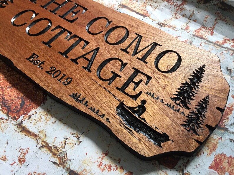 Custom Lake House Signs Carved Wood Signs Outdoor Wooden Etsy