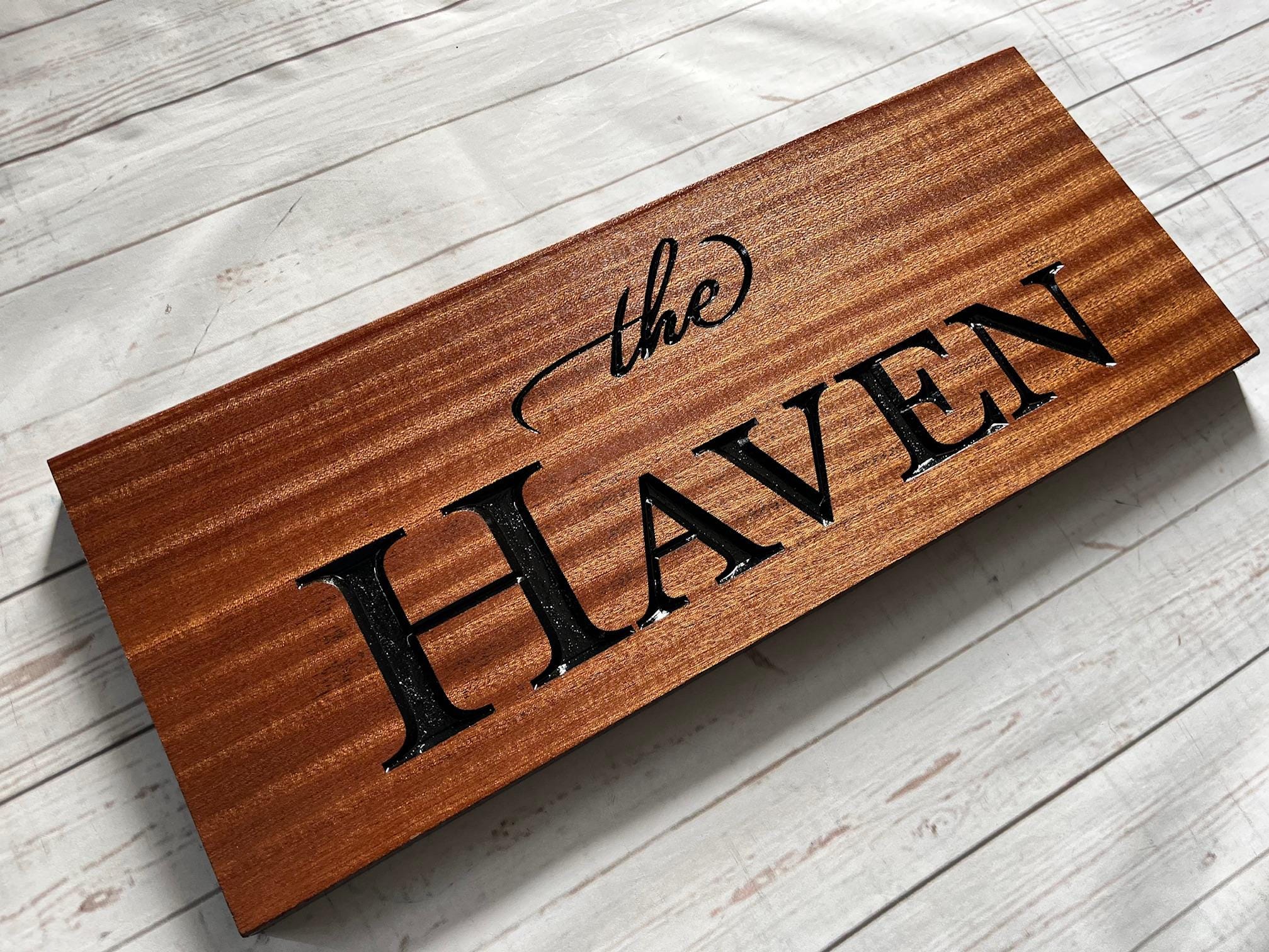 Rustic Retreat Sign Custom Carved Cabin Sign, Personalized Wooden Retreat Plaque, Rustic ...