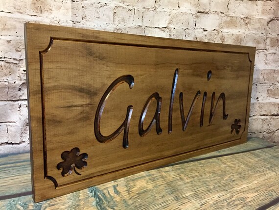 Shamrock 4 Leaf Clover Personalized Wood Sign Wooden Name Etsy