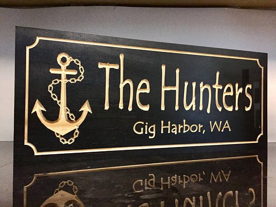 Custom Bateau /& canots Lake House Sign-rustique fait main en bois signe ENS1001137