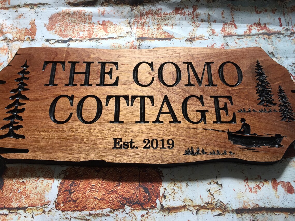 Custom Lake House Signs Carved Wood Signs Outdoor Wooden Etsy