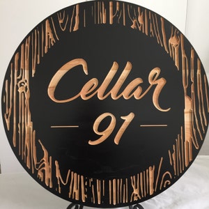 Wooden Carved Round Business sign, circle Logo, Sign for Show Displays, Craft displays, Brand Building, Business Logo, Tradeshow
