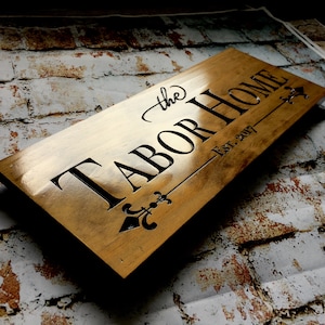 Custom Wooden Carved Sign for Home Decor | Personalized Gift for New Home, 5th Anniversary, Housewarming Present | Unique Gift for Couples