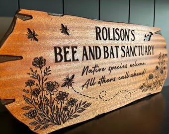 Personalized Garden Outdoor Sign • Custom Carved Wooden Yard Sign for Porch & Patio