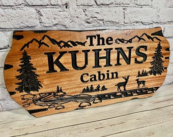 Personalized Cabin Sign, Custom Lake House Sign, Outdoor Signs, Family Name Sign, Rustic Wood Signs