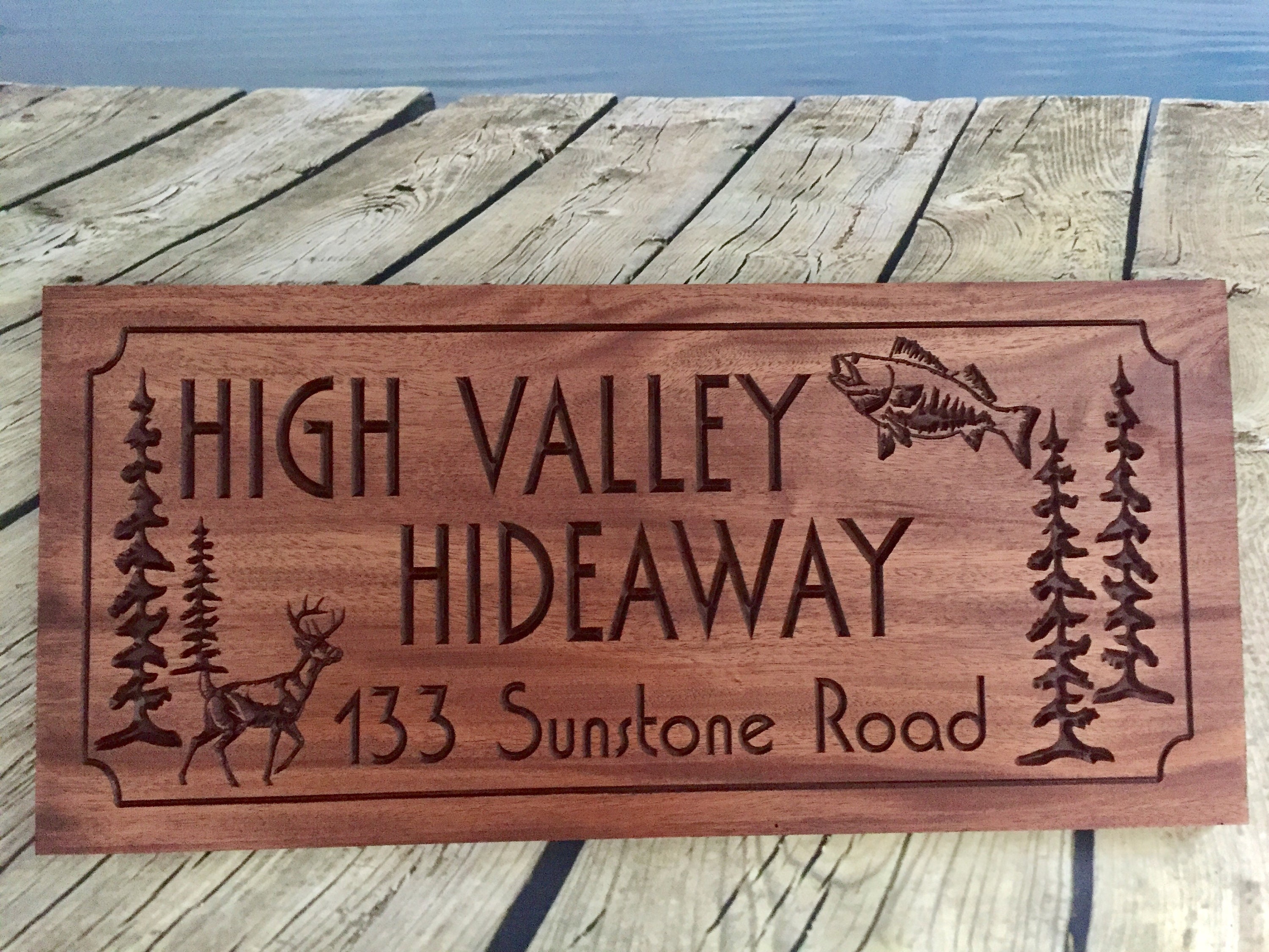 Personalized Wood Signs Lake House Sign Large Mouth Bass Etsy