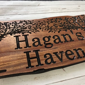 Custom Wood Signs, Outdoor Wooden Sign, Personalized Sign, Carved Wood Signs, Wooden Name Signs, Camping Signs, Treehouse, Benchmark Signs image 5