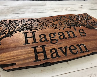 Custom Wood Signs, Outdoor Wooden Sign, Personalized Sign, Carved Wood Signs, Wooden Name Signs, Camping Signs, Treehouse, Benchmark Signs