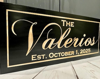 Family Sign, Family Name Sign, Custom Wooden Signs, Personalized Housewarming Gifts, Newlywed Gift, Closing Gift