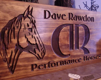 Western Theme Rustic Personalized Wooden Sign with Horse Silhouette, perfect name sign for Stalls or Barns