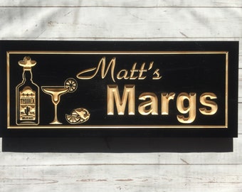 Personalized Bar Sign, Custom Engraved Wood Bar Sign, Basement Bar Wooden Sign, Home Pub Decor