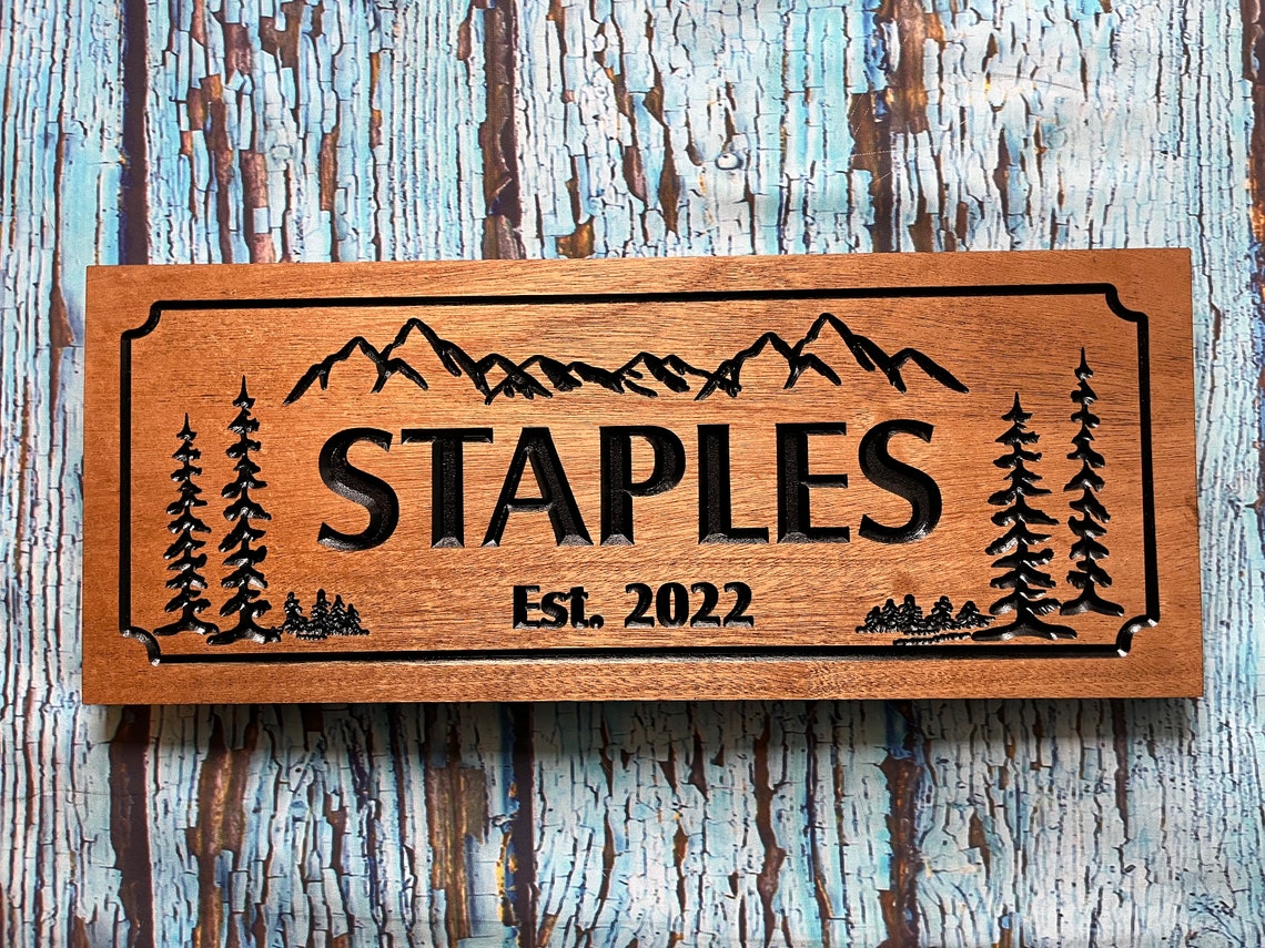 Mountain House Sign Cabin Decor Pine Trees Elevation Signs Etsy