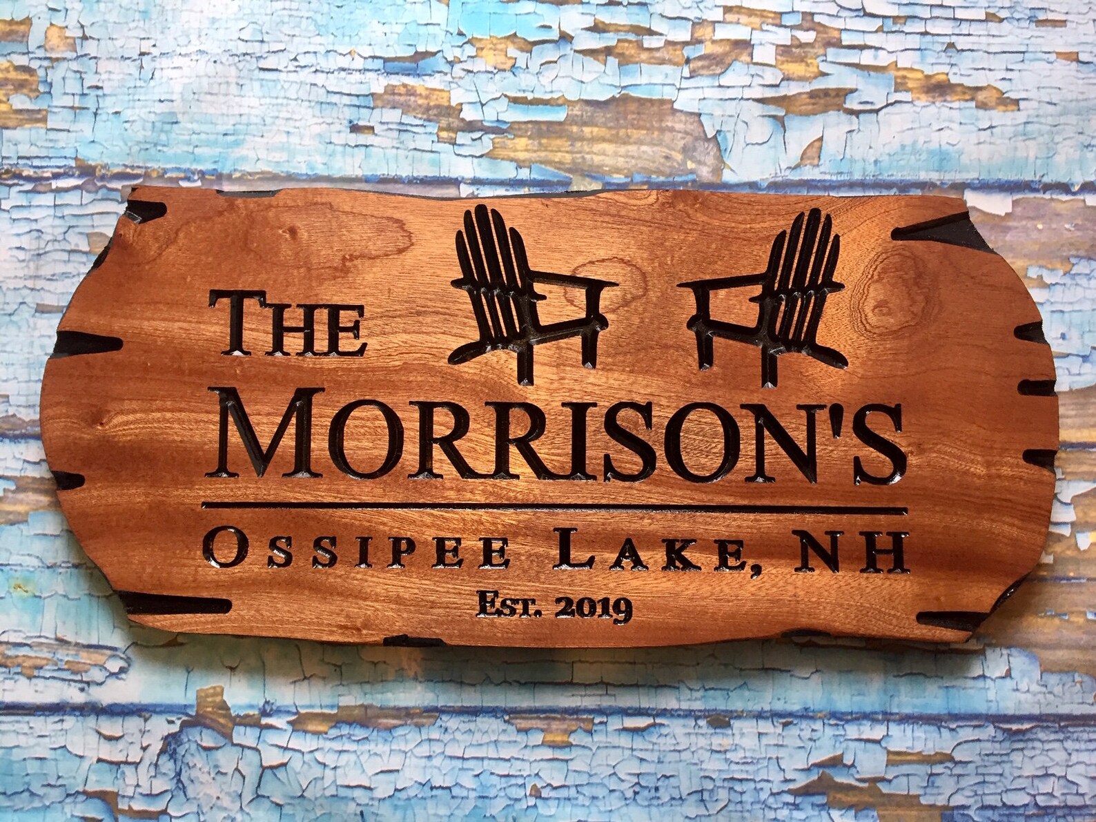 Wooden Outdoor Sign With Adirondack Chair Personalized Camp Etsy
