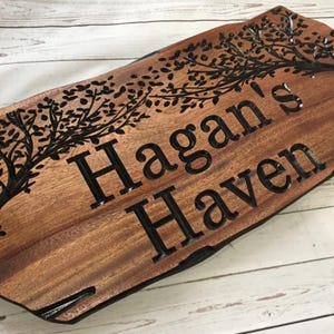 Custom Tree Signage Custom Wooden Carved Tree House Sign - Etsy