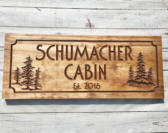 Cabin Signs, Personalized Wood Sign, Family Cottage Sign,  Personalized Cabin Sign, Wooden Sign, Carved Signs, Engraved Plaques, Cabin Decor