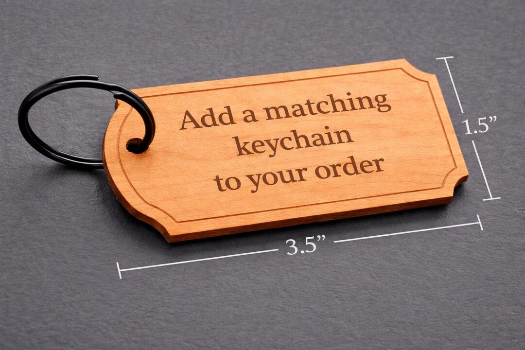 Matching Wooden Keychain Add‑on, Personalized Sign Accessory, Engraved ...