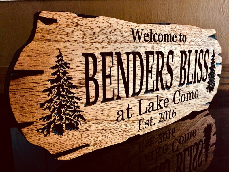 Custom Bateau /& canots Lake House Sign-rustique fait main en bois signe ENS1001137