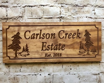 Wooden Signs, Welcome Sign, Cabin Decor, Address Plaque, carved wood signs, Wedding gift, new cabin, home address sign, custom wood sign