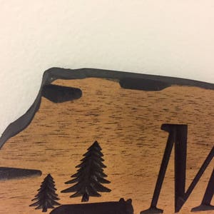 Outdoor Carved Signs, Wooden carved Signs, Custom Wood Sign, Pine Trees and Bear, Camp Sign, Cabin Decor, Lakehouse Sign, Cottage Sign, image 6