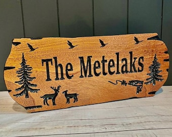 Personalized Wood Name Sign, Custom Cabin Wall Decor, Rustic Wall Art,