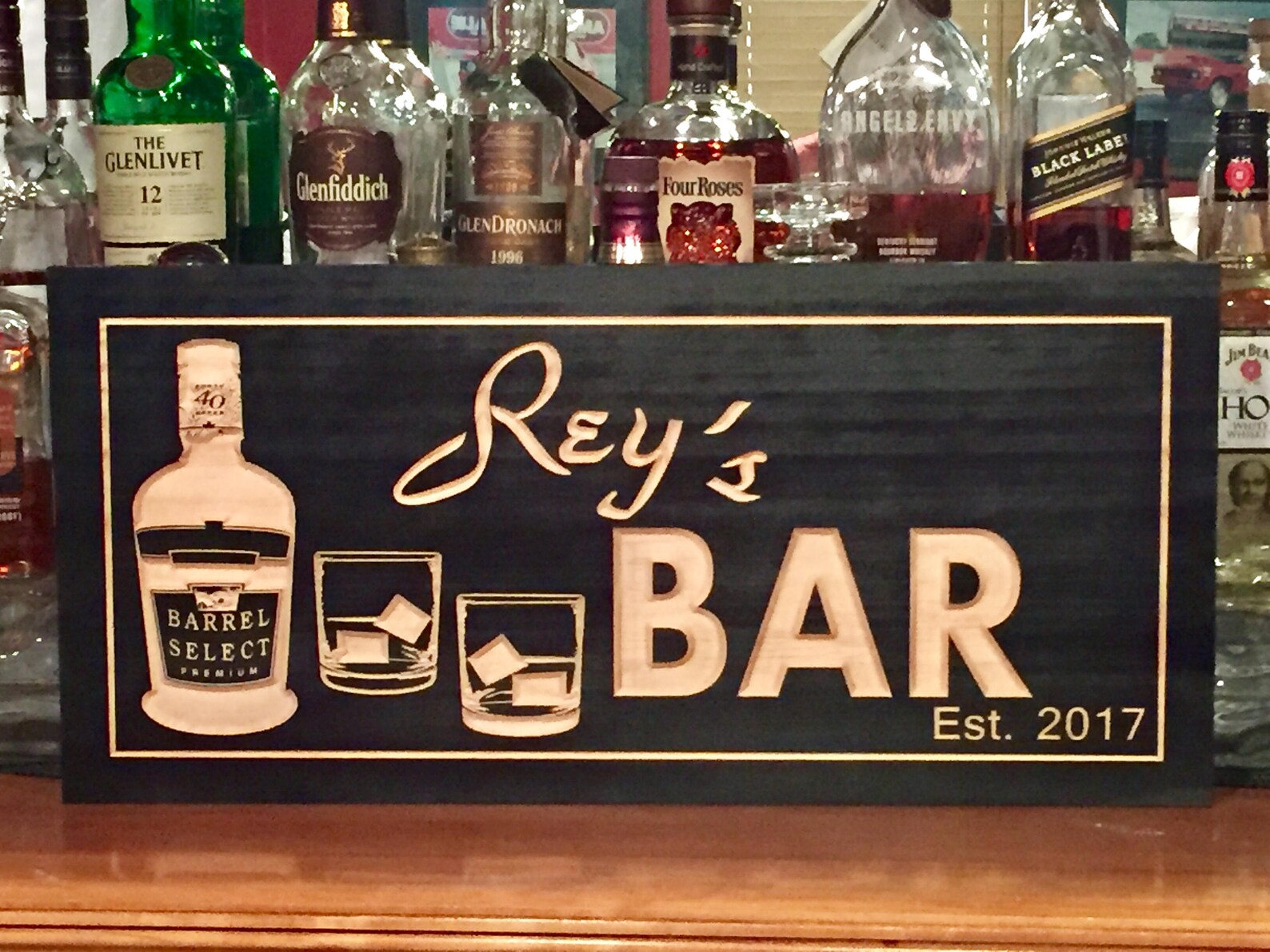 Personalized Bar signs Wooden Carved Signs Man Cave Sign Etsy