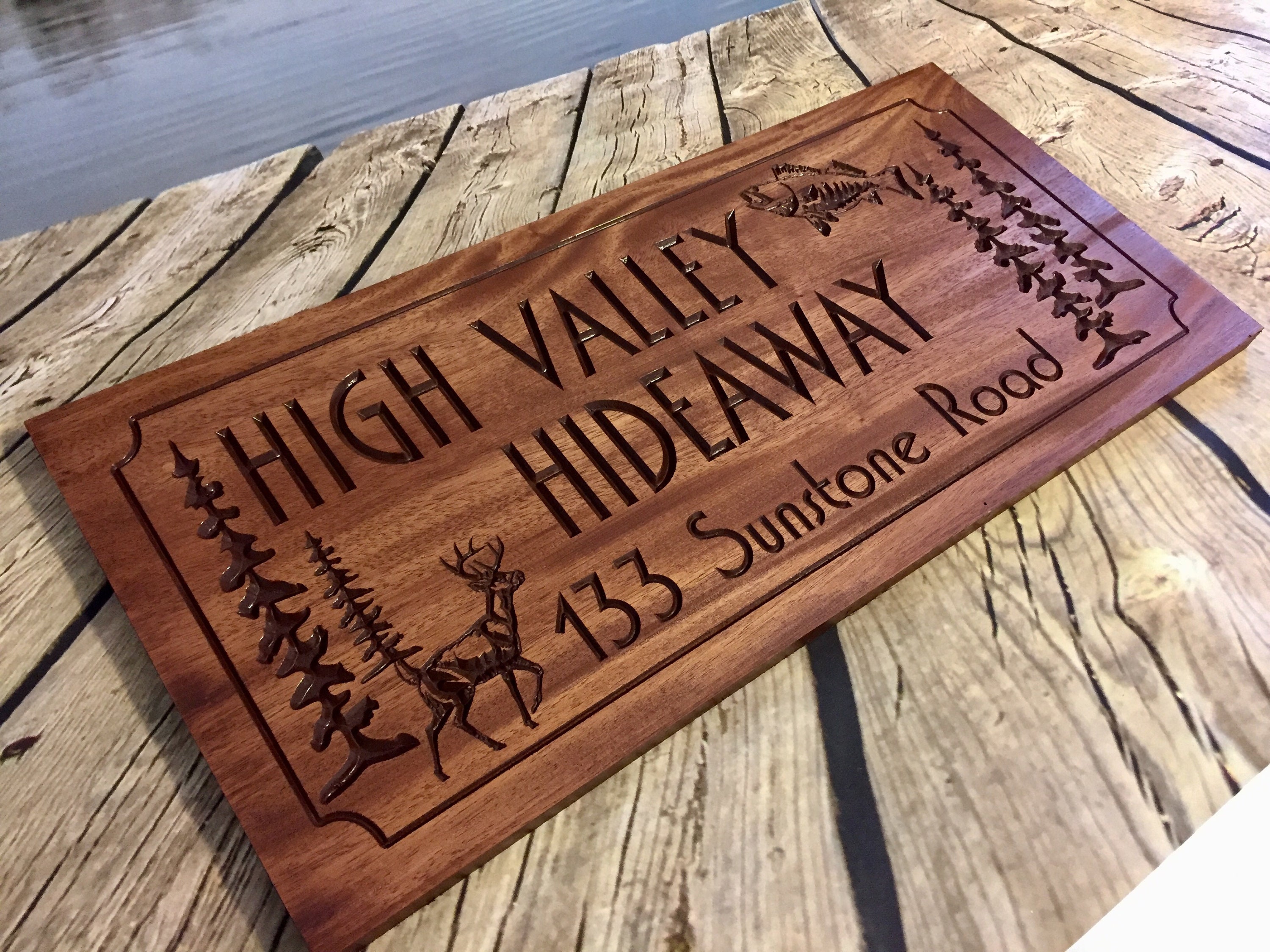 Personalized Wood Signs Lake House Sign Large Mouth Bass Etsy