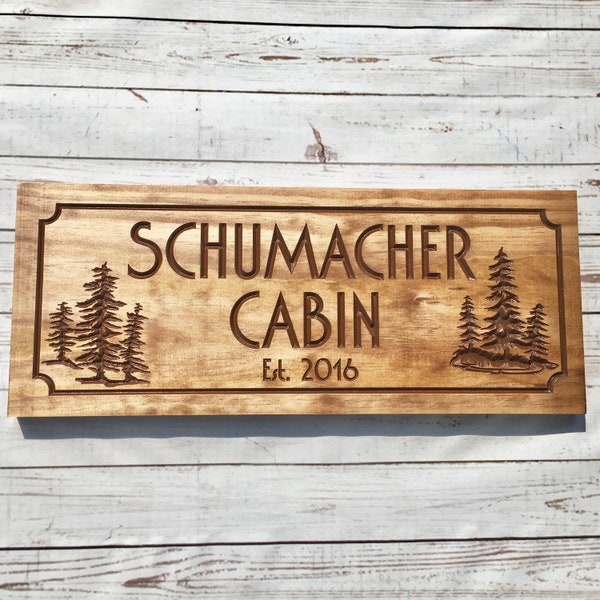 Cabin Signs, Personalized Wood Sign, Family Cottage Sign,  Personalized Cabin Sign, Wooden Sign, Carved Signs, Cabin Decor