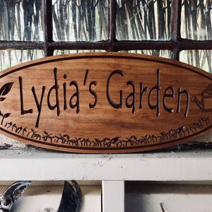 Personalized Sign, custom Wooden Carved sign, Last Name Sign, Gardening gift, Welcome Sign, New Home gift, Greenhouse she shed Signs