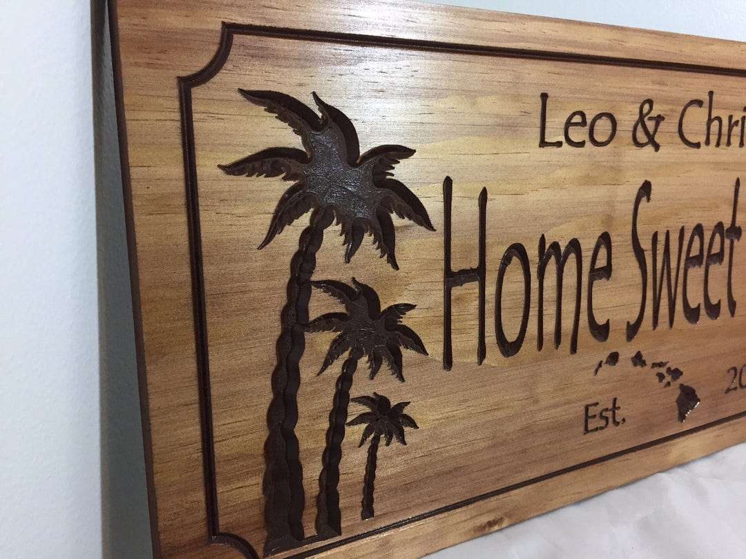 Palm Trees Beach House Signs Home Sweet Home Signs Hawaiian