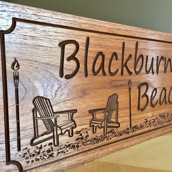 Outdoor Beach House Sign, Adirondack Chairs, Tiki Torches, Sand, Lake House Signs, Welcome Signs, Trees, Ocean, Lakehouse Sign, Cottage Sign