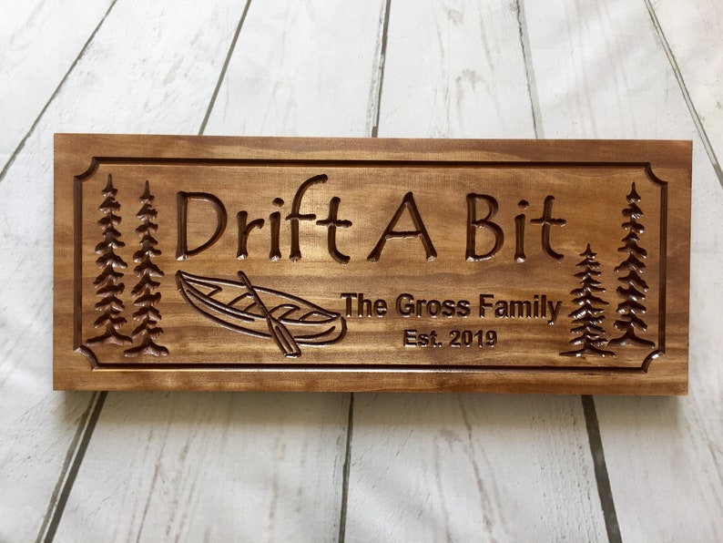 Personalized Lake Signs Canoe Rustic Cabin Signs Etsy
