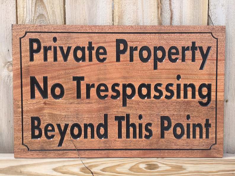 Private Property Outdoor Sign No Trespassing Beyond This Point Caution Wood Carved Signs Beware Of Dog Hunting Fishing