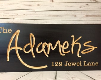 Wooden Address Plaque, Outdoor Wood Sign,  Carved Address Sign, House Number, New Home Gift, Custom Signs, Personalized Thank you gifts