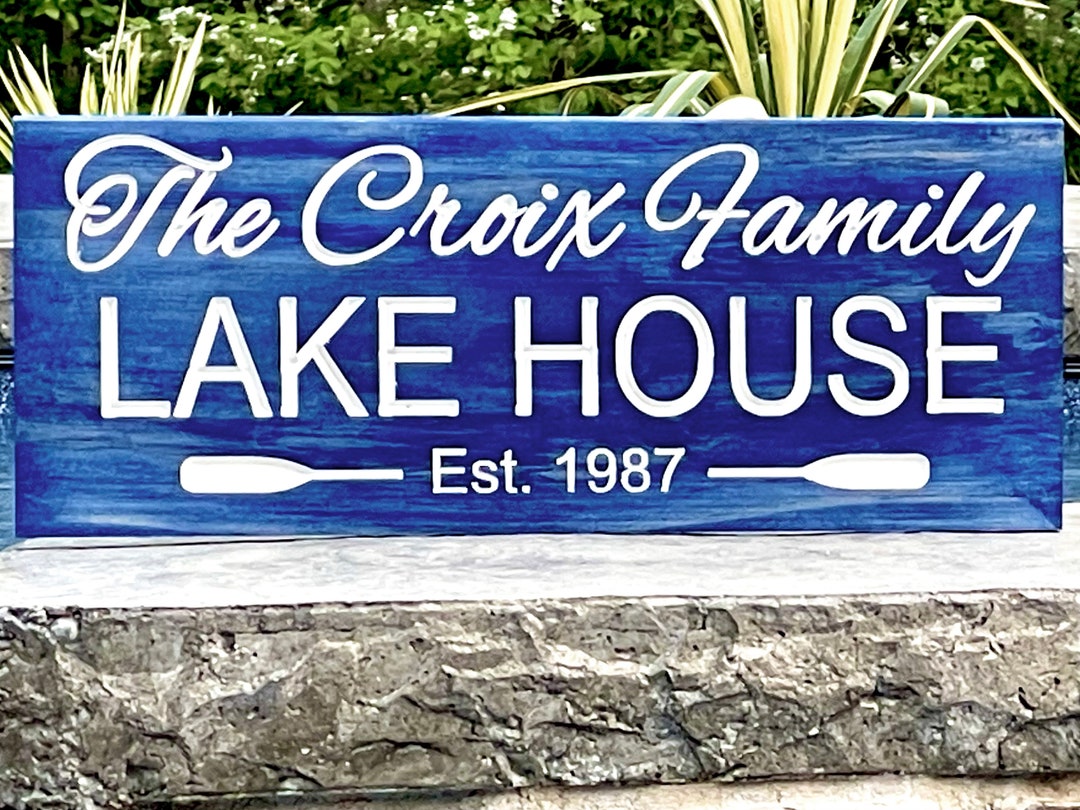 Custom Beach House Sign Personalized Lake House Signs Pool Etsy