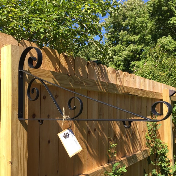 Heavy Duty Large 28 Wrought Iron Hanger Outdoor Wooden Image 0