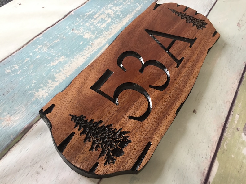 Wooden Address Sign Outdoor Address Plaque Hanging Sign Etsy