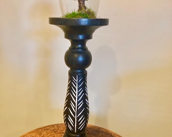 Preserved moss and clay tree terrarium sculpture, faux bonsai tree of life - UniqueLee Art