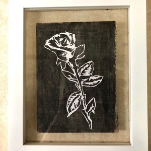 Rose picture paper cut art. Papercut Silhouette art. Antique Book page, library decor book lovers