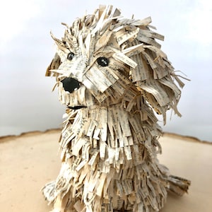 Custom ANY BREED Pet Portrait Sculpture Personalized Dog Memorial, book sculpture. UniqueLeeArt