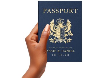 Passport wedding Invitations printable & editable