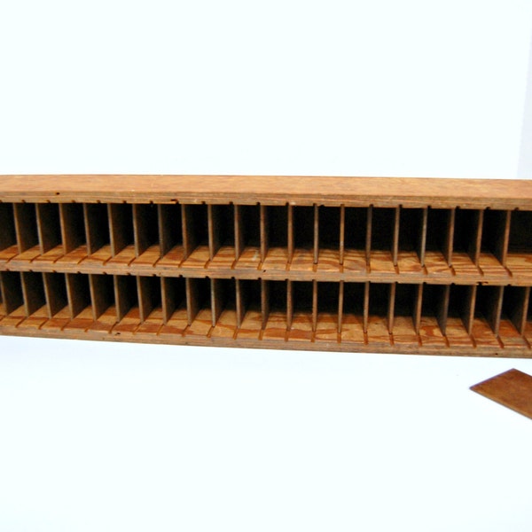 Vintage wooden divided box, carpenters box, organizer, office organizer