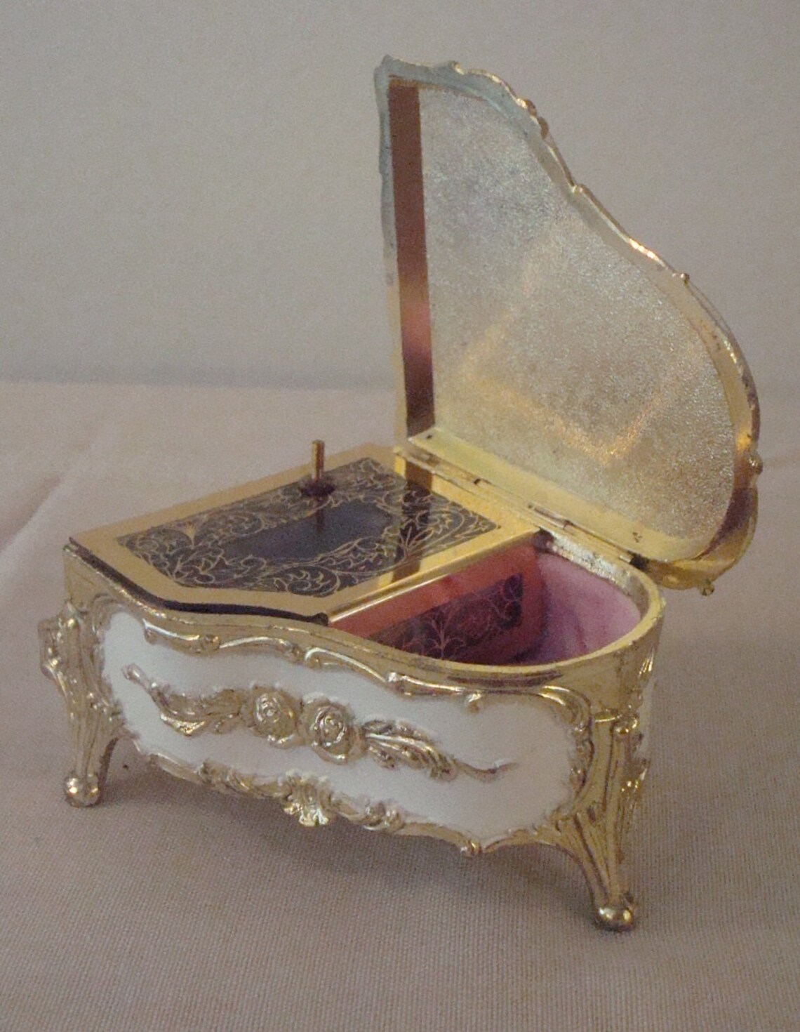 Vintage Sankyo Japanese Baby Grand Piano Floral Music Box Etsy