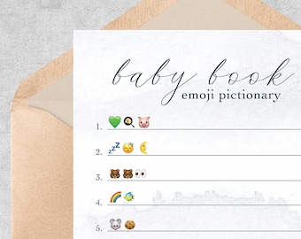 Libro de bebé Emoji Pictionary / Juego de baby shower / Imprimible