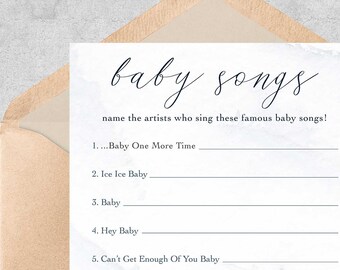 Canciones para bebés / Nombra al artista / Juego de baby shower / Descarga instantánea