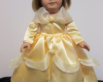 18" Doll Clothes Beauty and the Beast Belle Ball Gown Made To fit American Girl