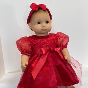 Holiday Doll Dress With Headband: Fits 15" Bitty Baby Doll - Etsy
